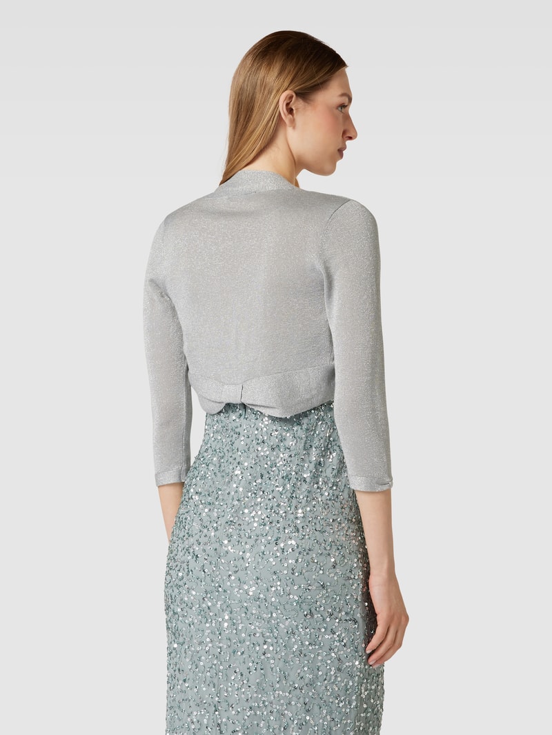 Bolero mit Strukturmuster in silber meliert