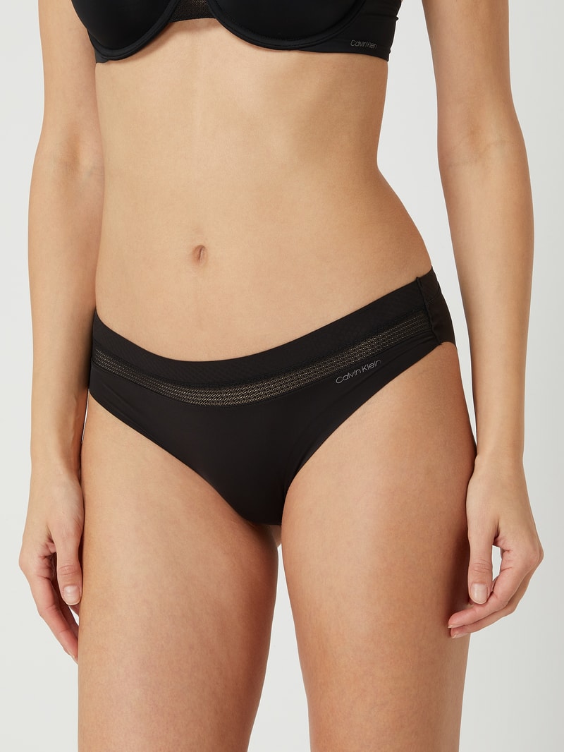 Slip mit elastischem Bund in schwarz
