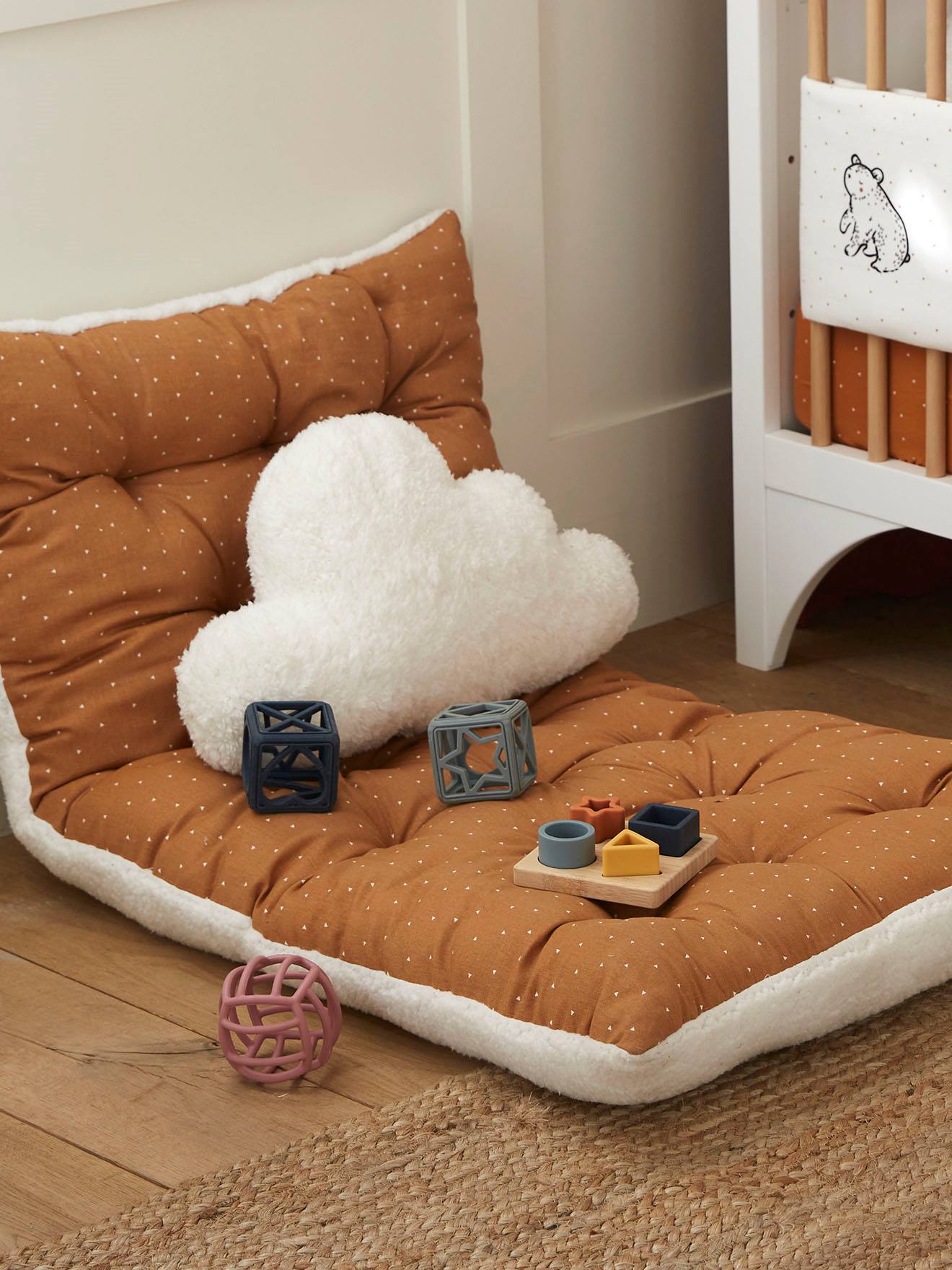 Coussin Nuage en sherpa ecru