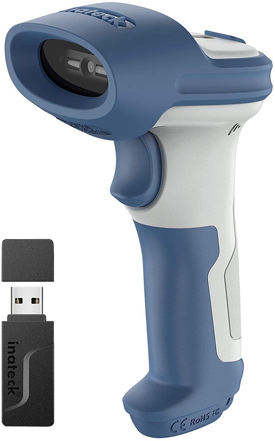 Inateck Wireless Barcode Scanner 2D, Bluetooth 5.0, 2.4Ghz Handscanner