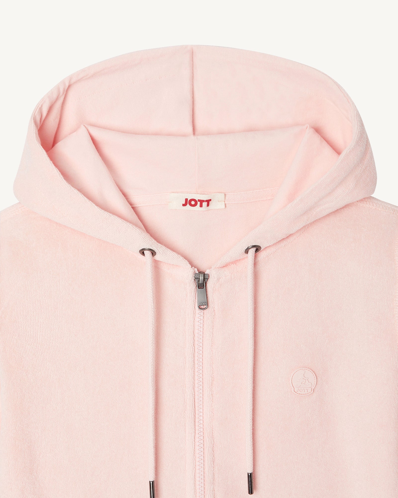 Veste zipée éponge Rose clair Corail
