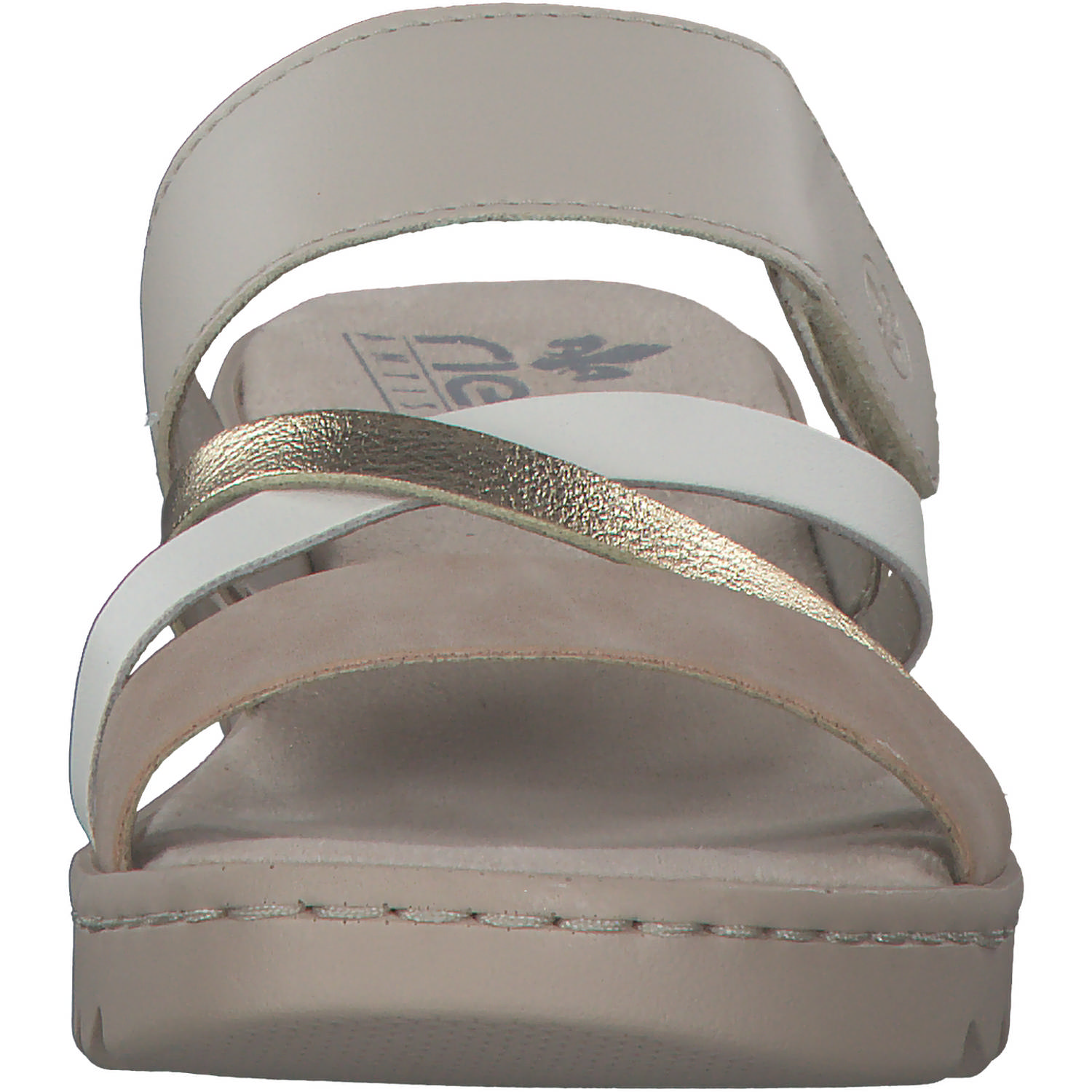 Rieker V4652, Plateau-Pantoletten, Damen, altrosa/lightgold/offwhite/per