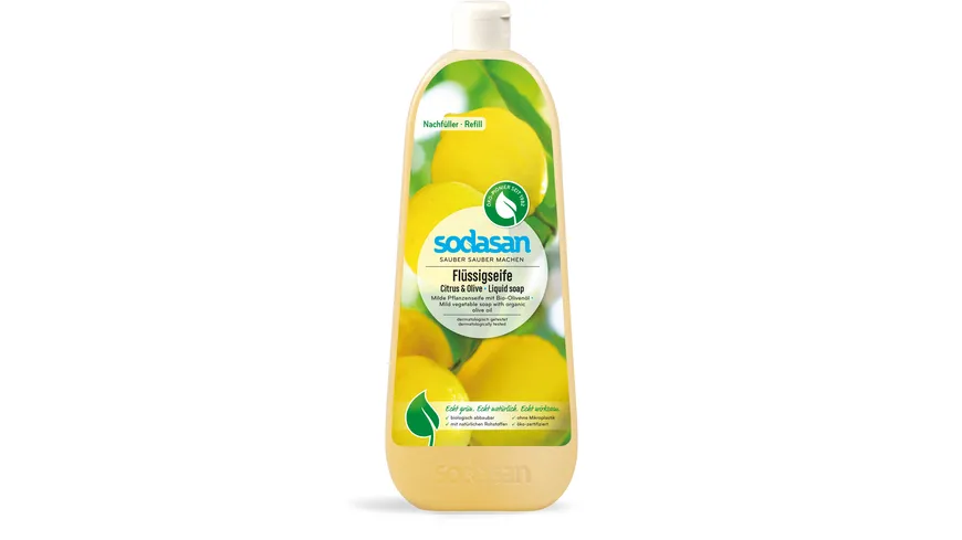 sodasan Flüssigseife Citrus & Olive Nachfüller 1 l