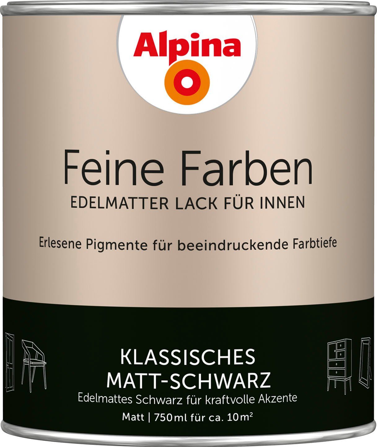 Alpina Lack Edelmattes Schwarz