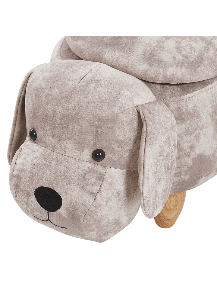 Beliani Tierhocker DOGGY in Beige/Heller Holzfarbton - (W) 62 x (H) 38 x (L) 36 cm günstig kaufen onesize