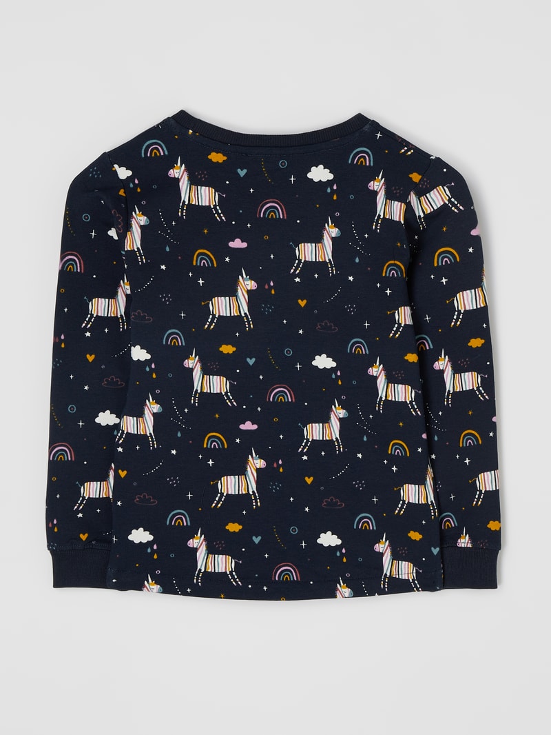 Sweatshirt mit Print in marineblau
