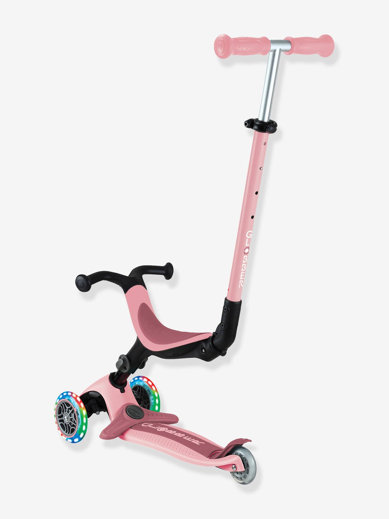 Globber 3-in-1-Fahrzeug Go Up Active Lights GLOBBER - hellrosa