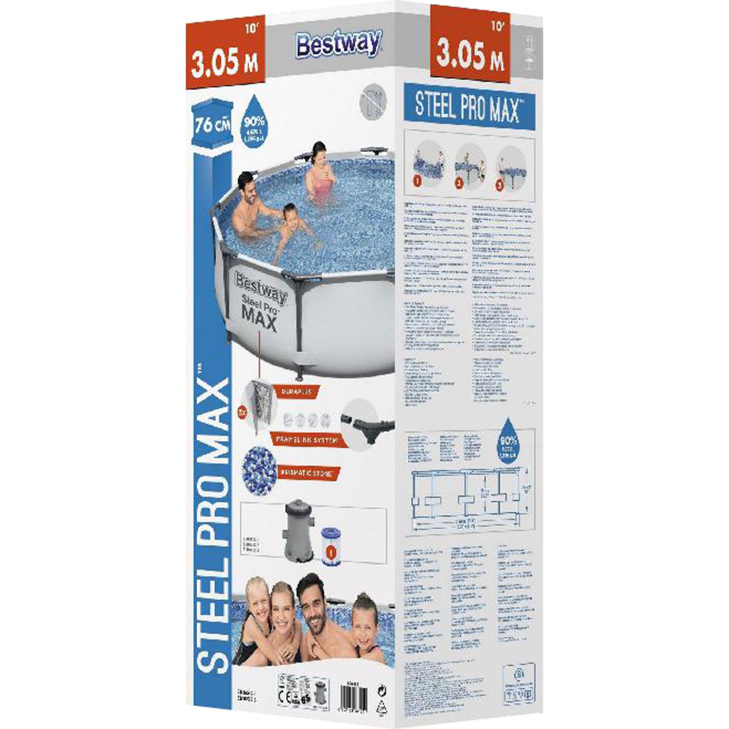 Bestway Steel Pro Max 305 cm Schwimmbecken mit Pumpe