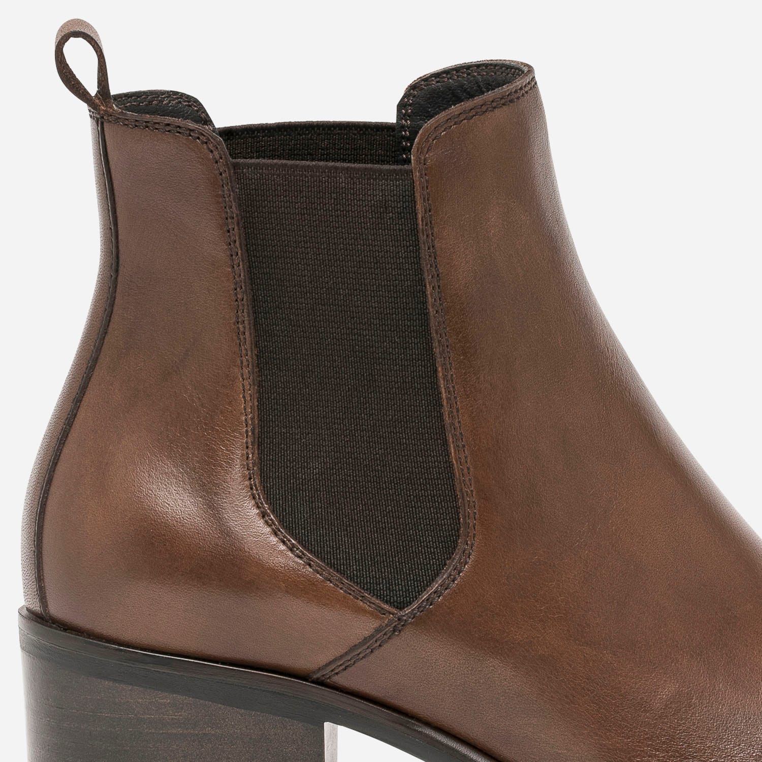 Chelsea boots marron en cuir