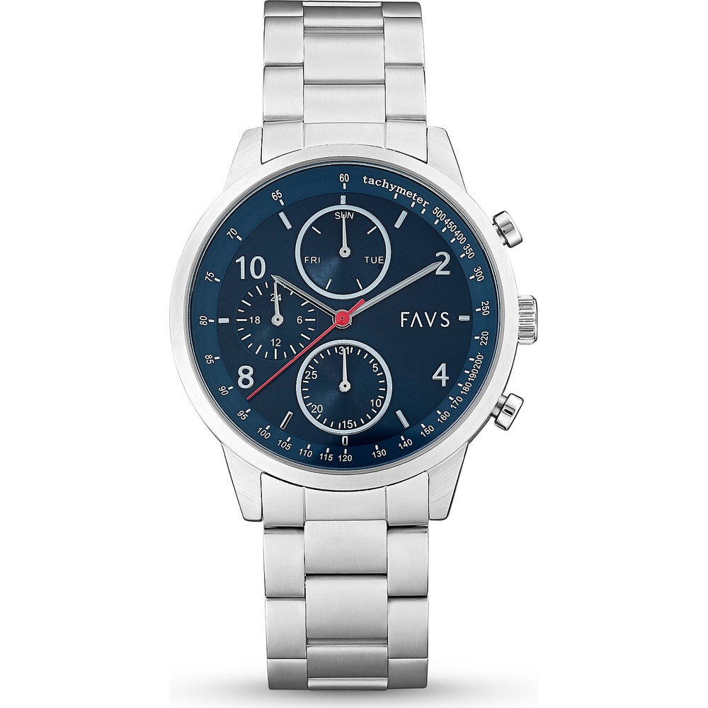 FAVS Montre pour hommes Acier inoxydable Montre