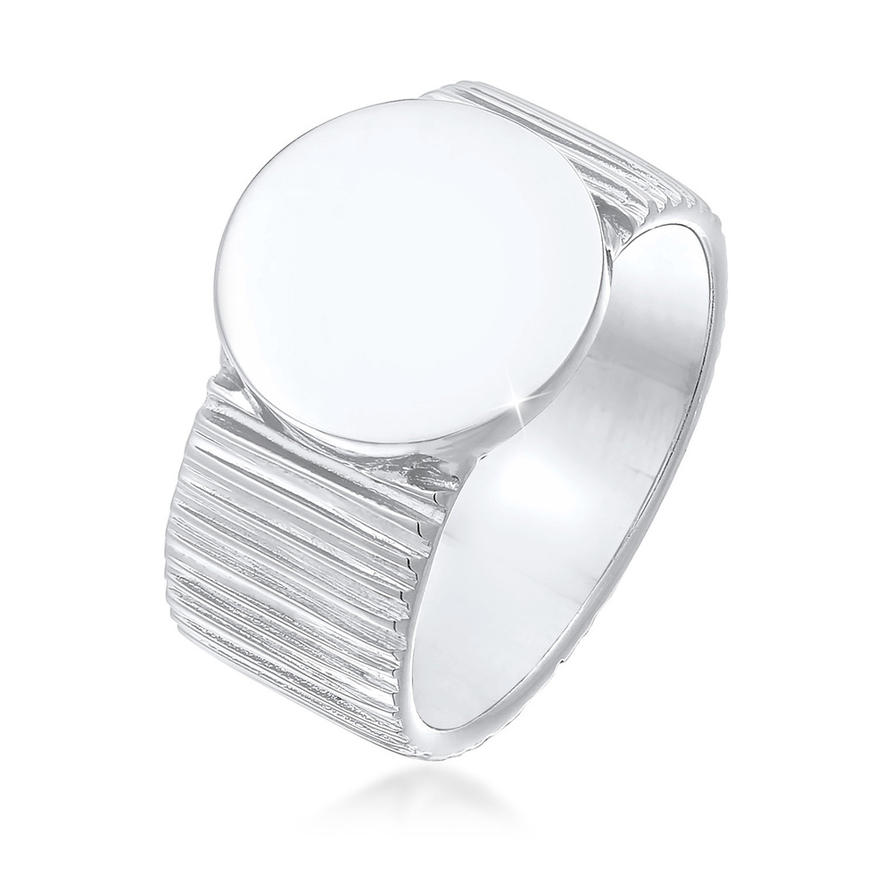 Elli PREMIUM Elli PREMIUM Bague Bague Signet Femme Structure Relief Chunky Blogger Tendance en Bague