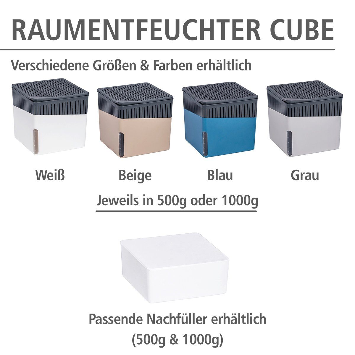 WENKO Luftentfeuchter Cube, für 80 m³ Räume, 1000 g