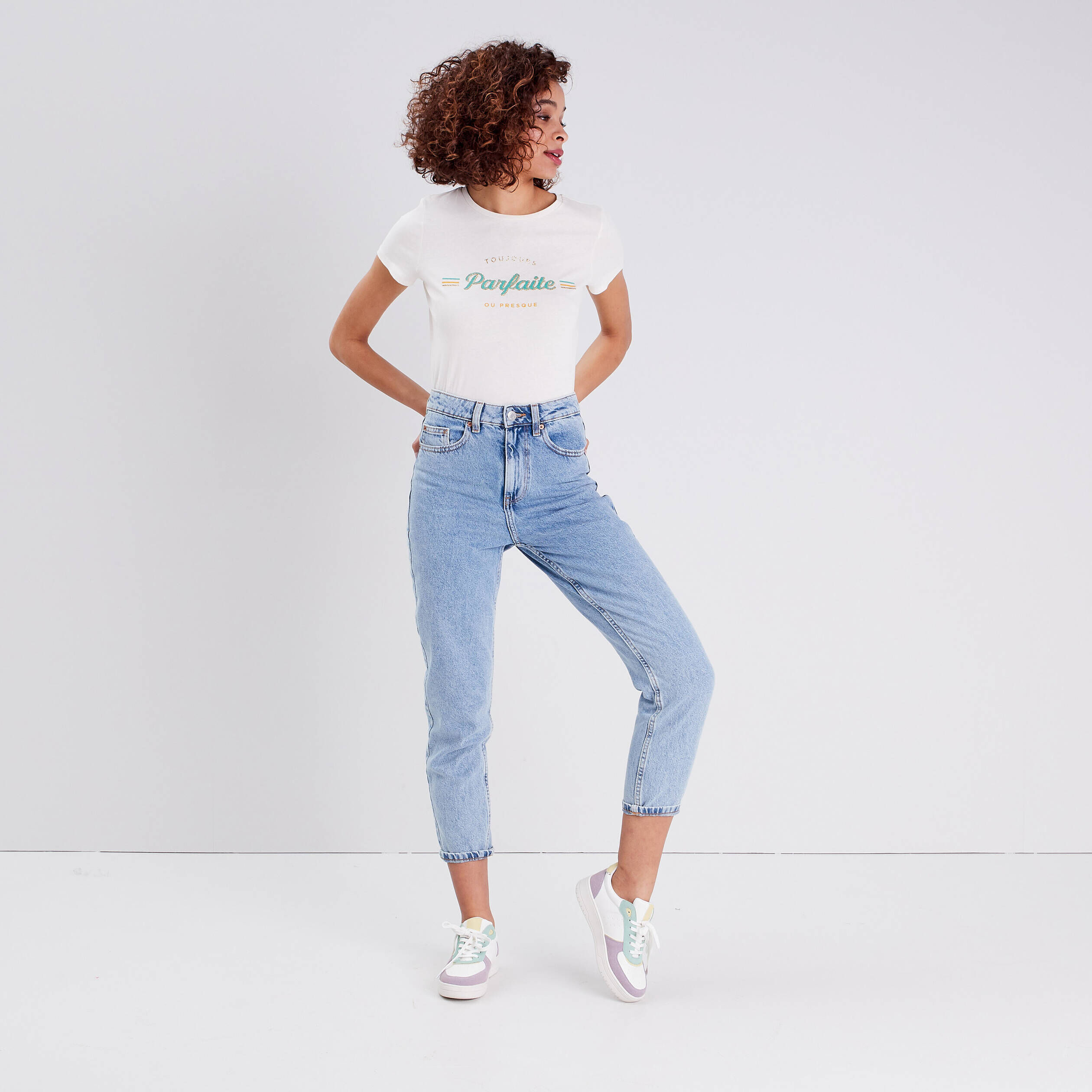 T-shirt manches courtes ecru femme | Cache Cache