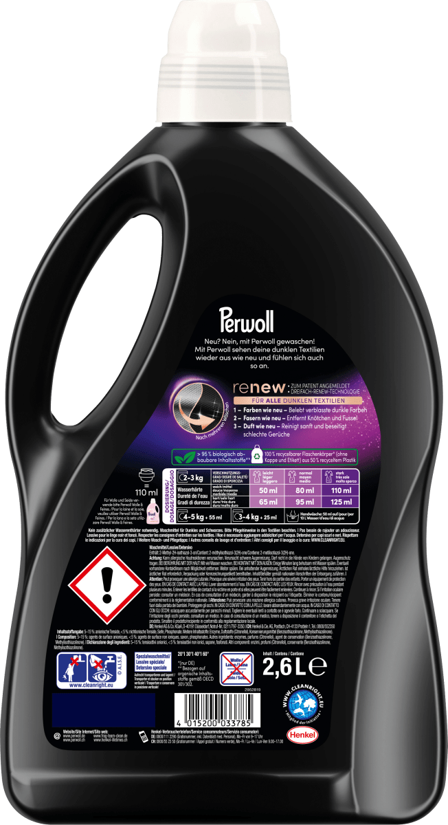 Feinwaschmittel Schwarz, 52 Wl