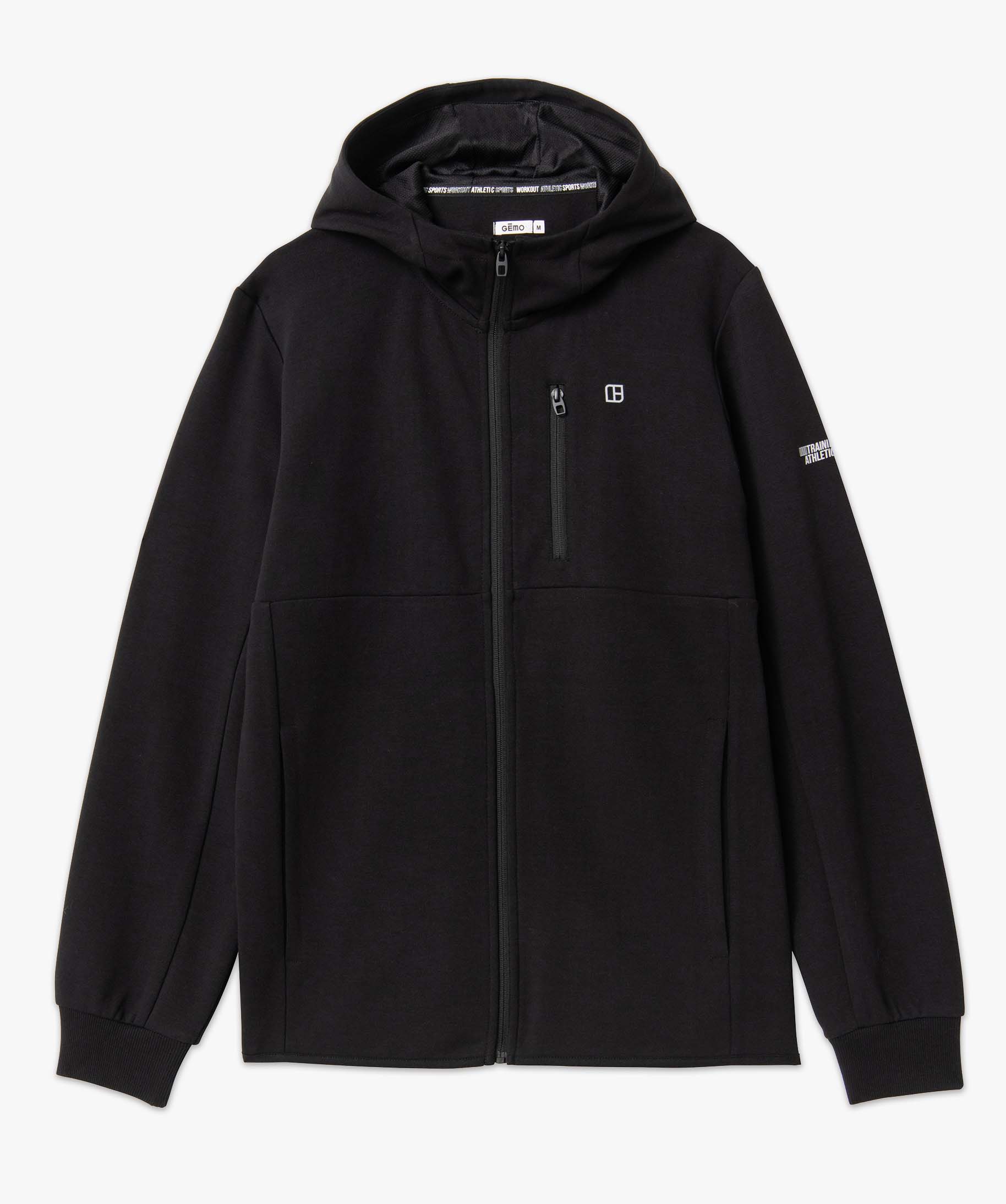 Sweat homme zippé à capuche noir | GEMO