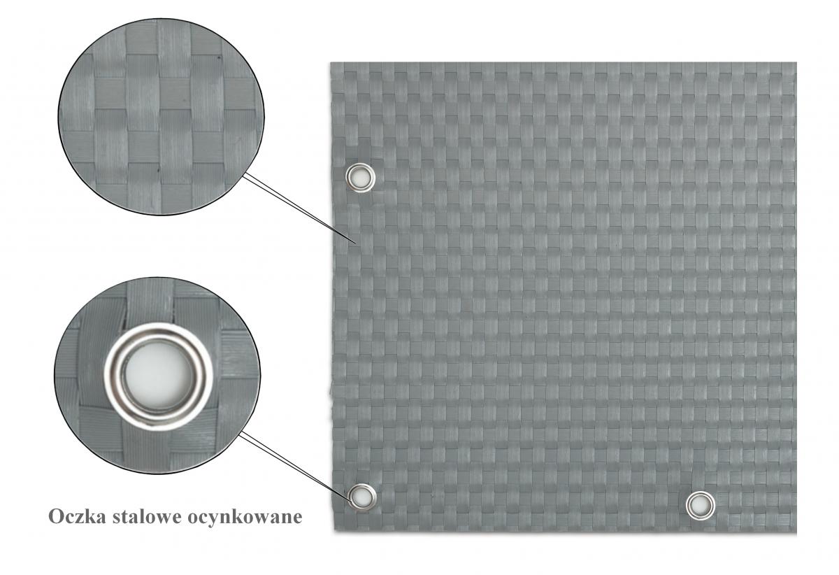 Progresja Polyrattan Balkonichtschutz mit Metallösen - Hellgrau 0,9m x 5m