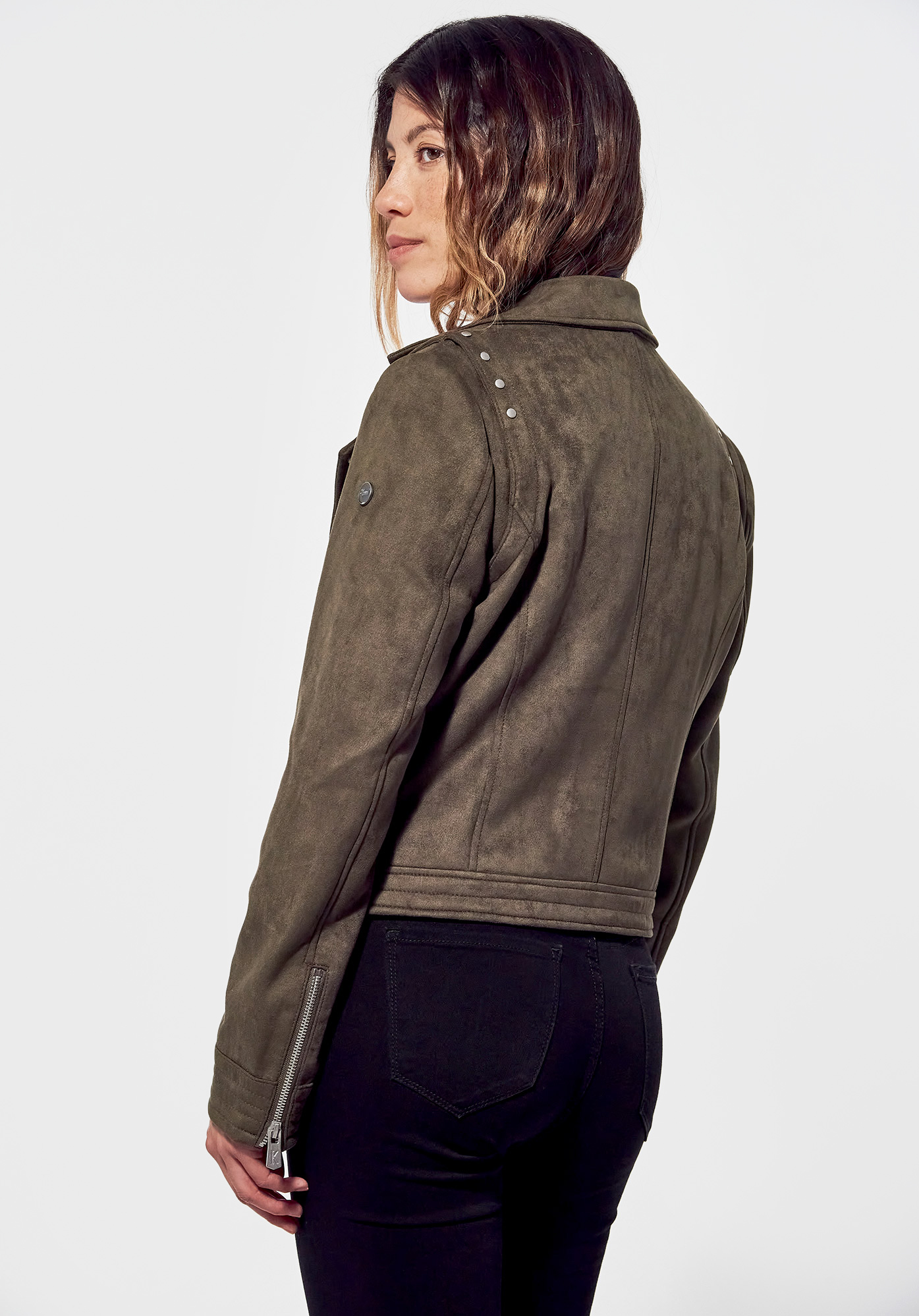 FREON  Veste régular kaki Femme, style motard