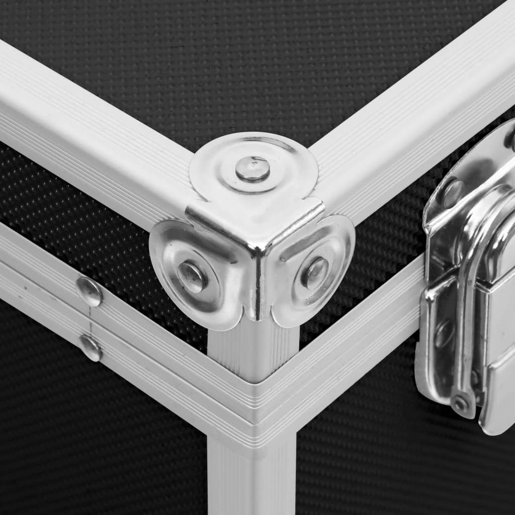 vidaXL Kosmetikkoffer Kosmetikkoffer 37x24x40 cm Schwarz Aluminium