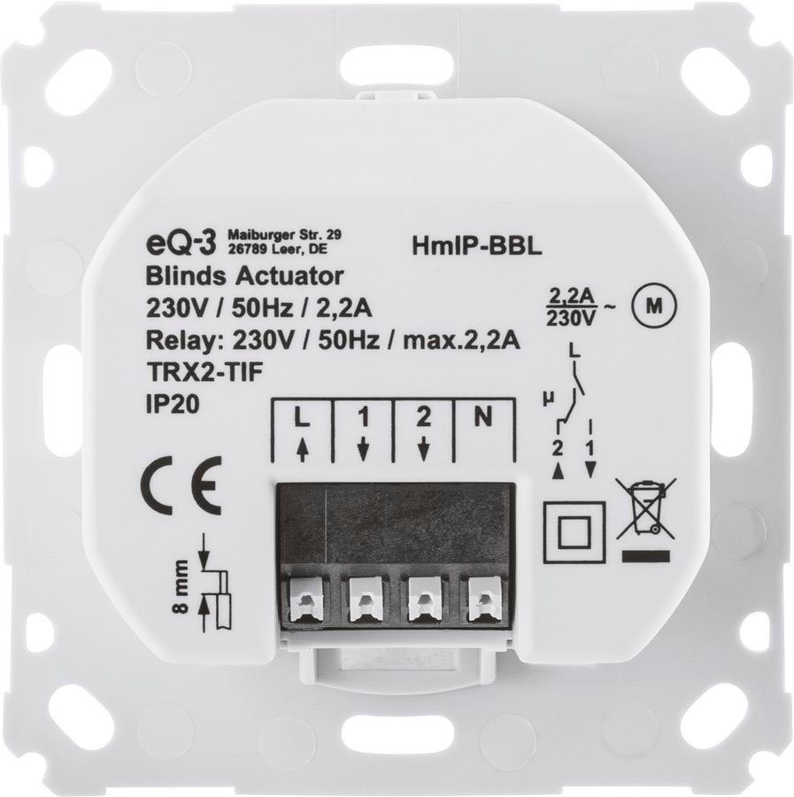 Homematic IP Jalousieaktor für Markenschalter (151333A0) Unterputzschalter