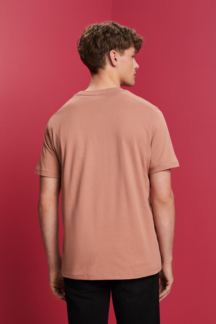 Rundhals-T-Shirt mit Print, 100 % Baumwolle