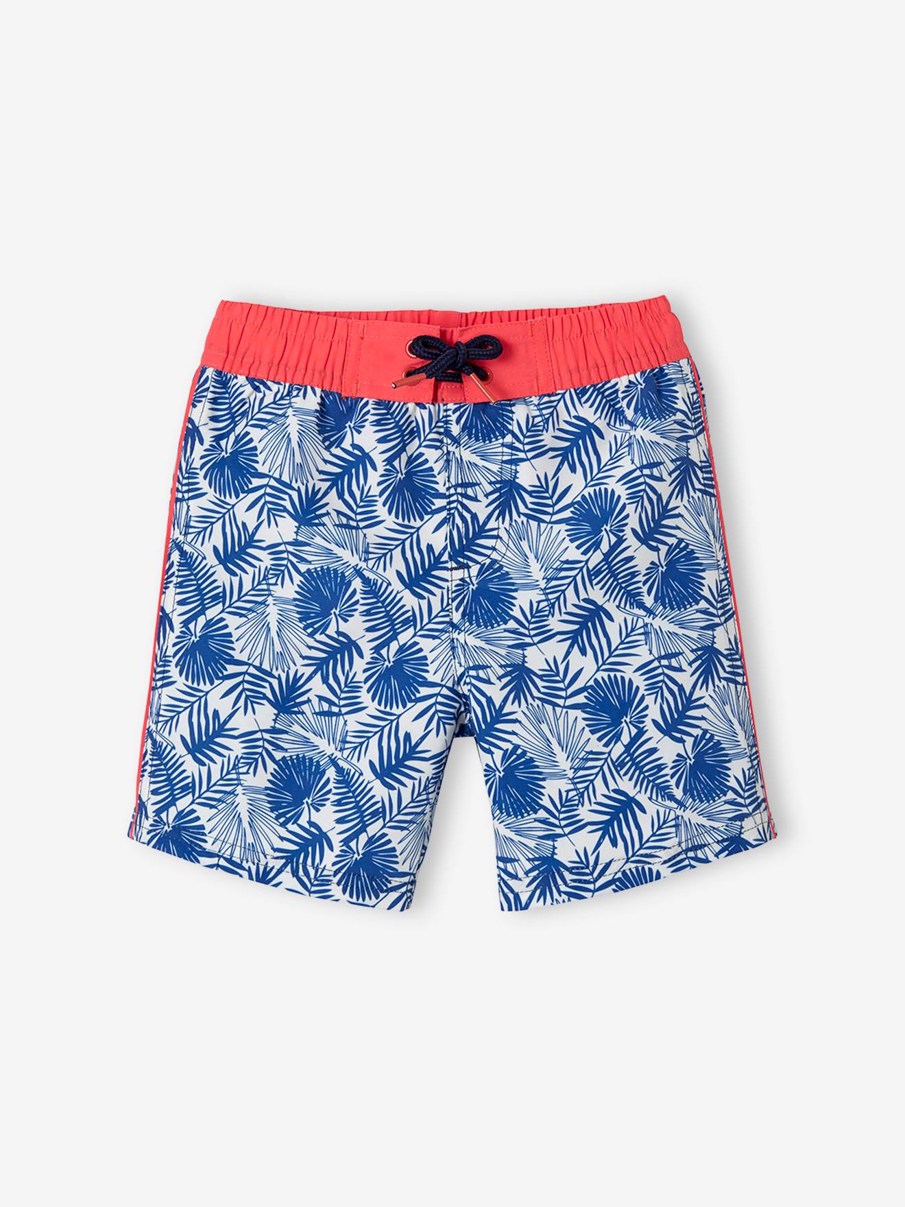 Short de bain imprimé feuille garçon blue imprimé