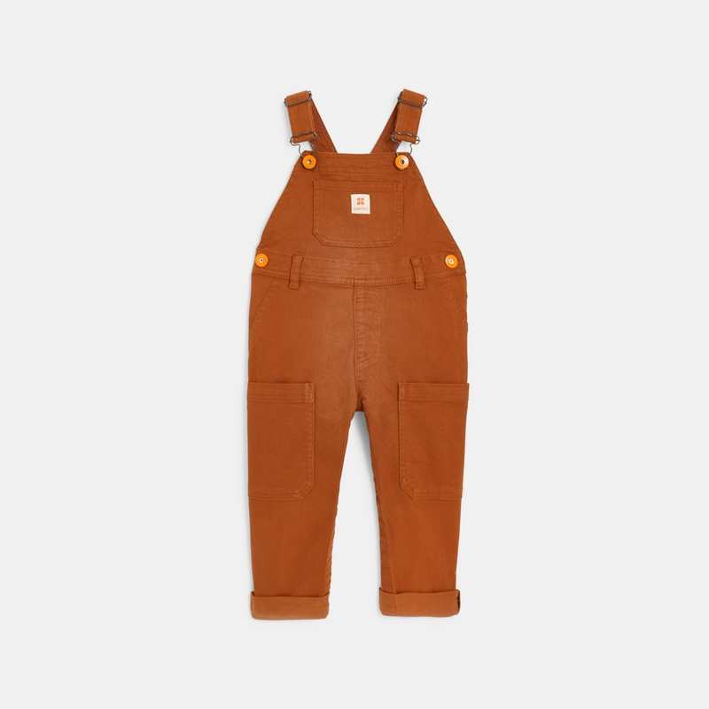 Salopette longue bébé garçon twill marron sepia Catimini