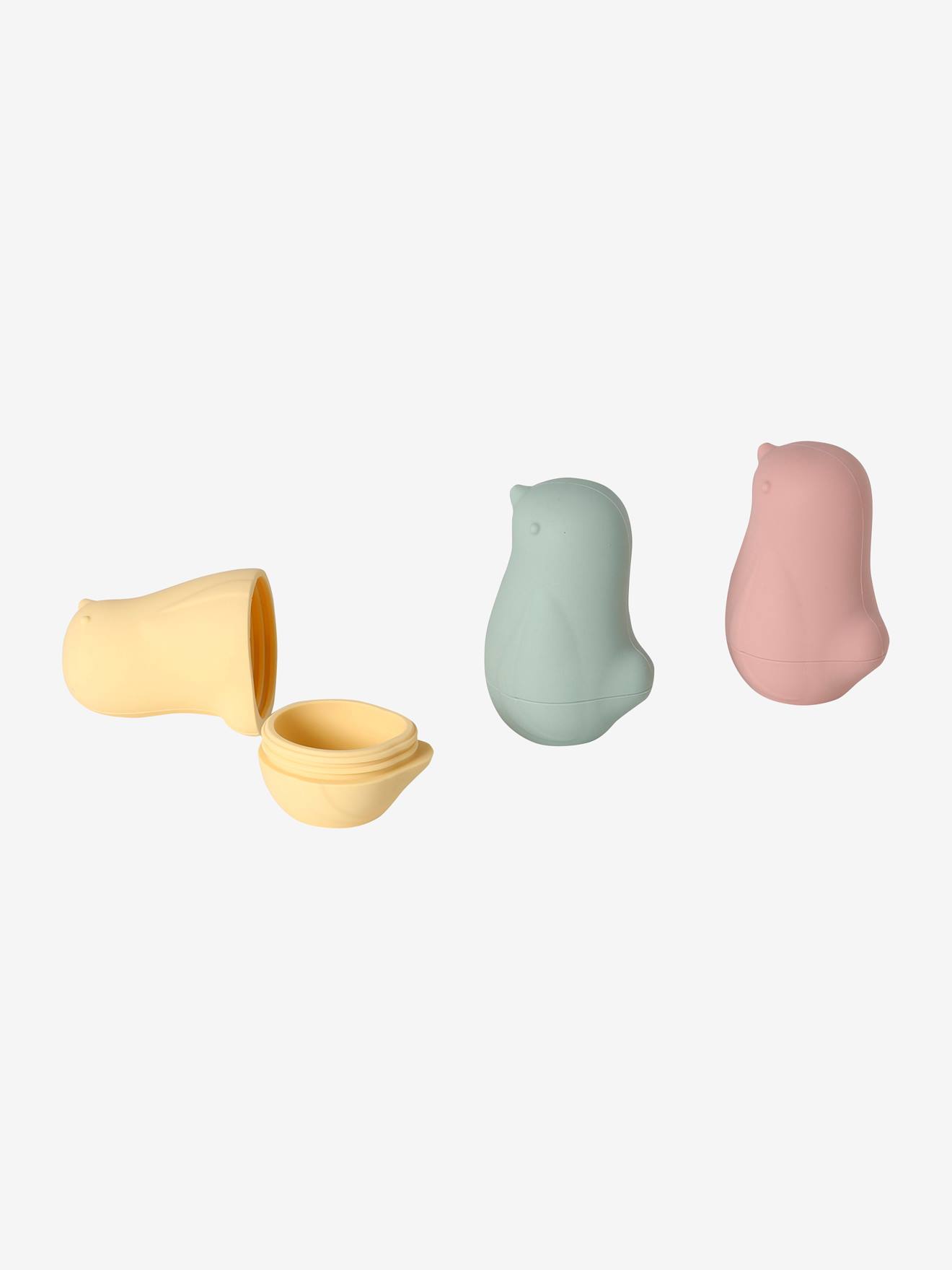 Vertbaudet 3er-Set Baby Badewannen-Spritzvögel - weiß
