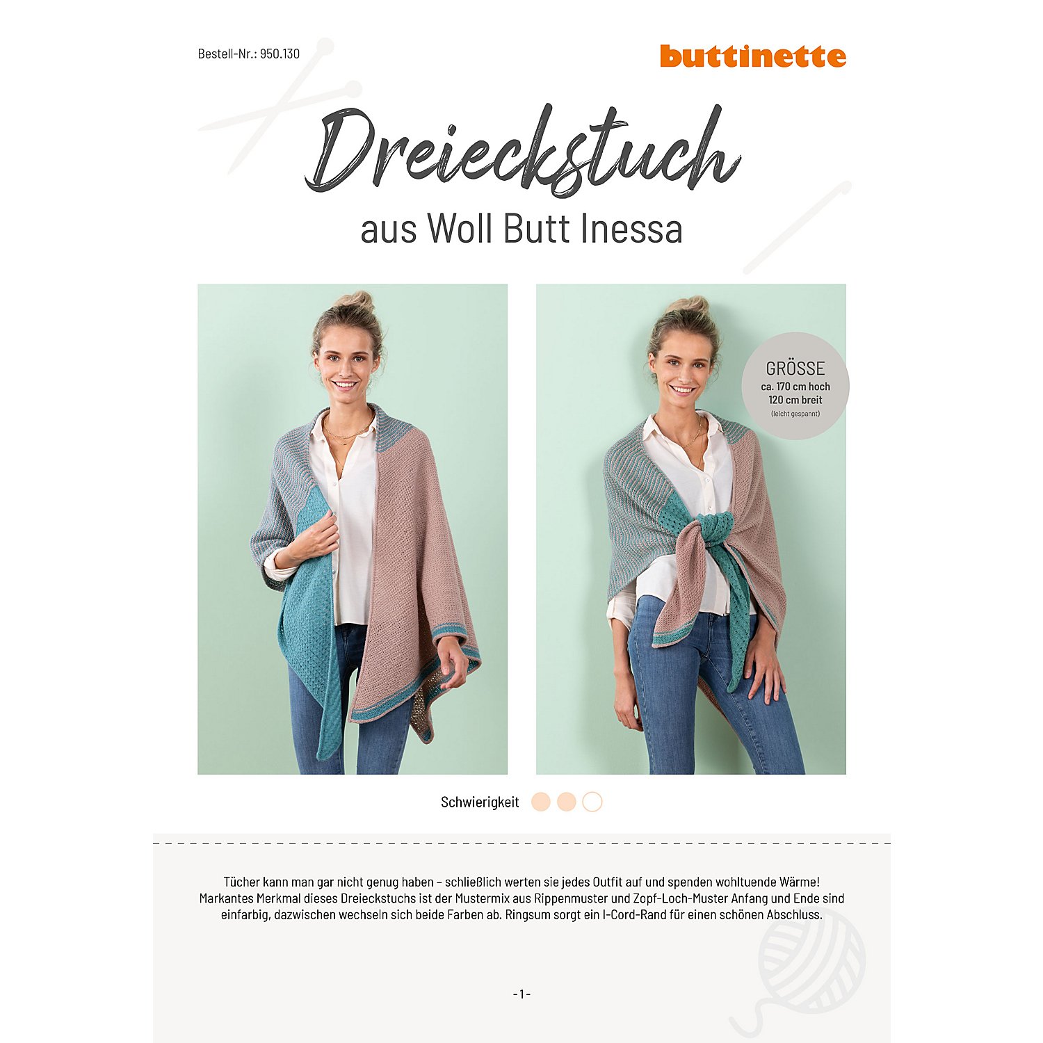 Strickanleitung – Dreieckstuch aus Woll Butt Inessa