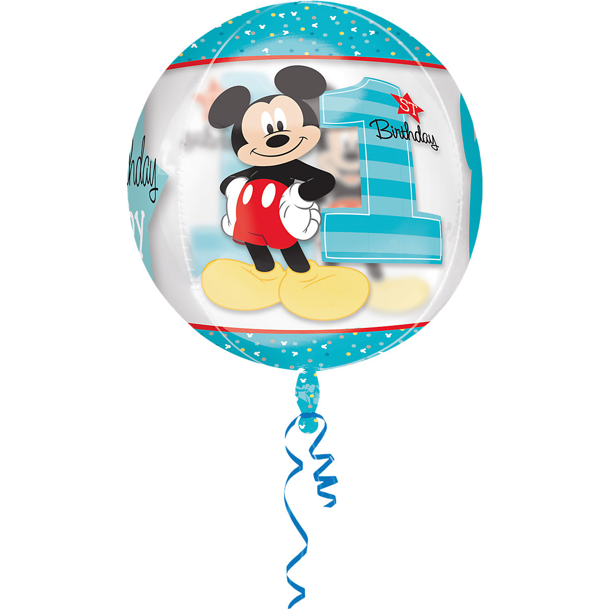 Folienballon Orbz Micky Mouse - 1st Birthday