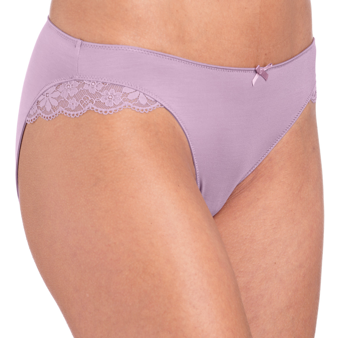2 Damen Slips mit Spitzenbesatz