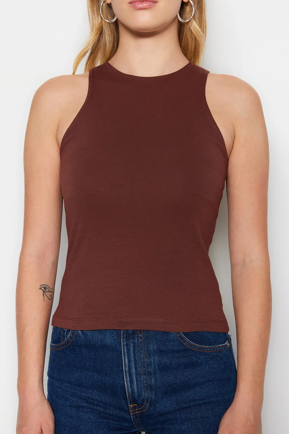 Trendyol Collection  Unterhemd - Braun - Slim Fit