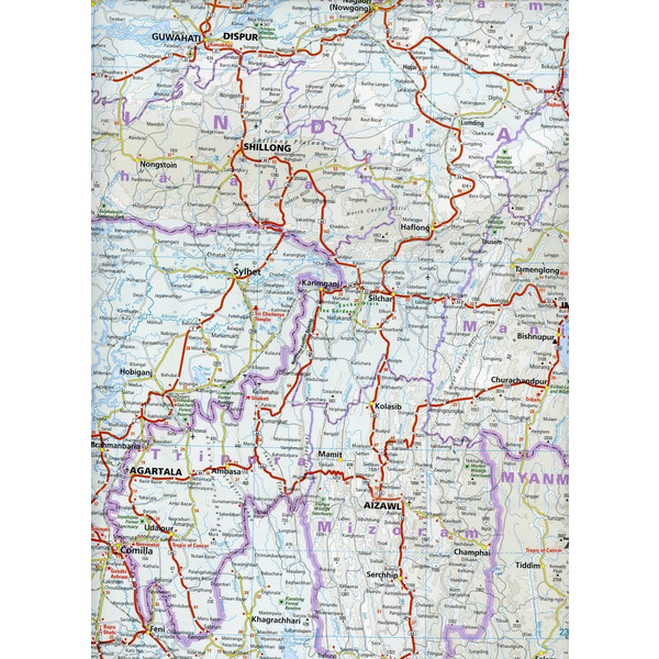 Indien, Nordost 1 : 1.300.000 - Straßenkarte