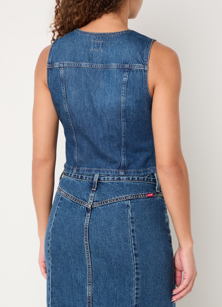 Gilet corto in denim Levi's con tasche sul petto