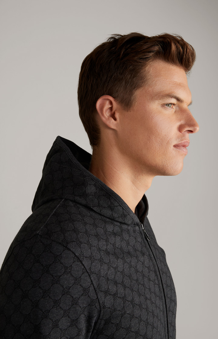 Loungewear Sweatjacke in Anthrazit meliert