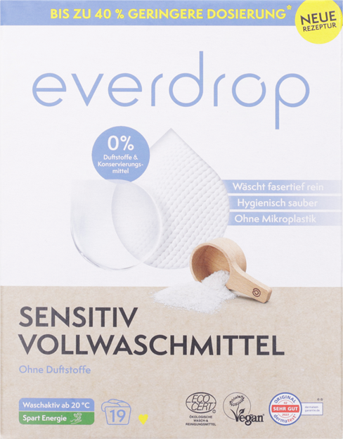 everdrop Sensitiv Waschmittel Faltschachtel