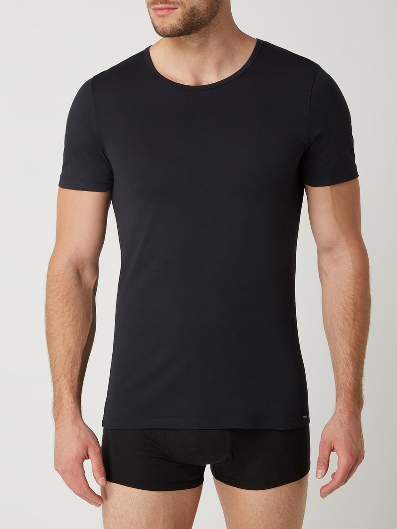 T-Shirt aus Baumwolle im 2er-Pack in schwarz
