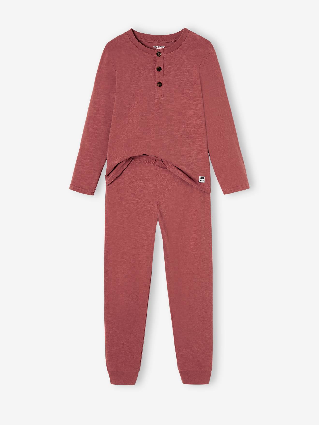 Pyjama uni personnalisable garçon col tunisien terracotta