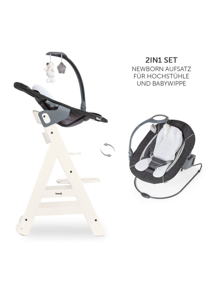 Hauck Beta Plus White 5-tlg. Newborn Set - Hochstuhl   2in1 in weiss,grau günstig kaufen onesize