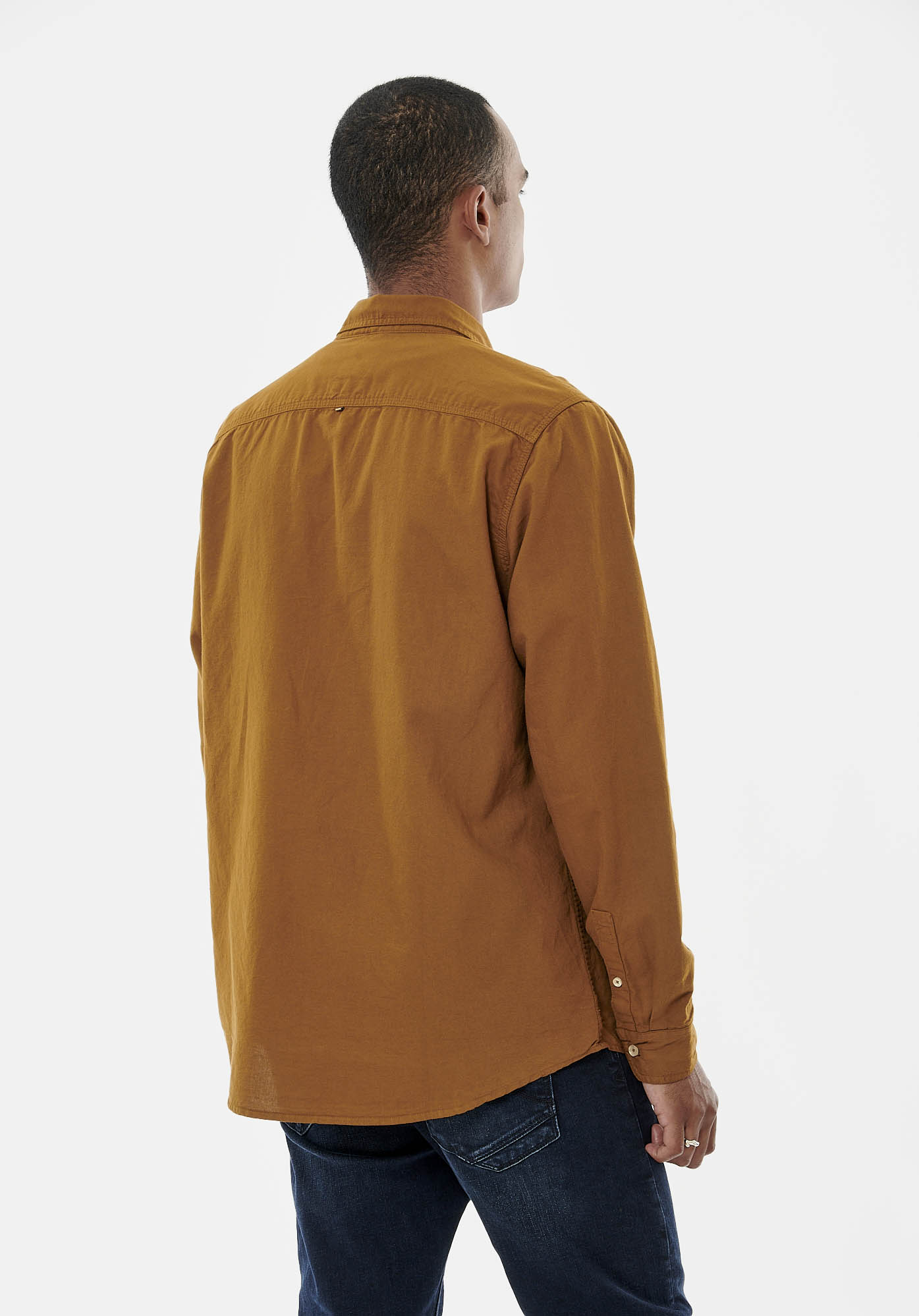 TOMEK  Chemise marron homme 100% coton bio