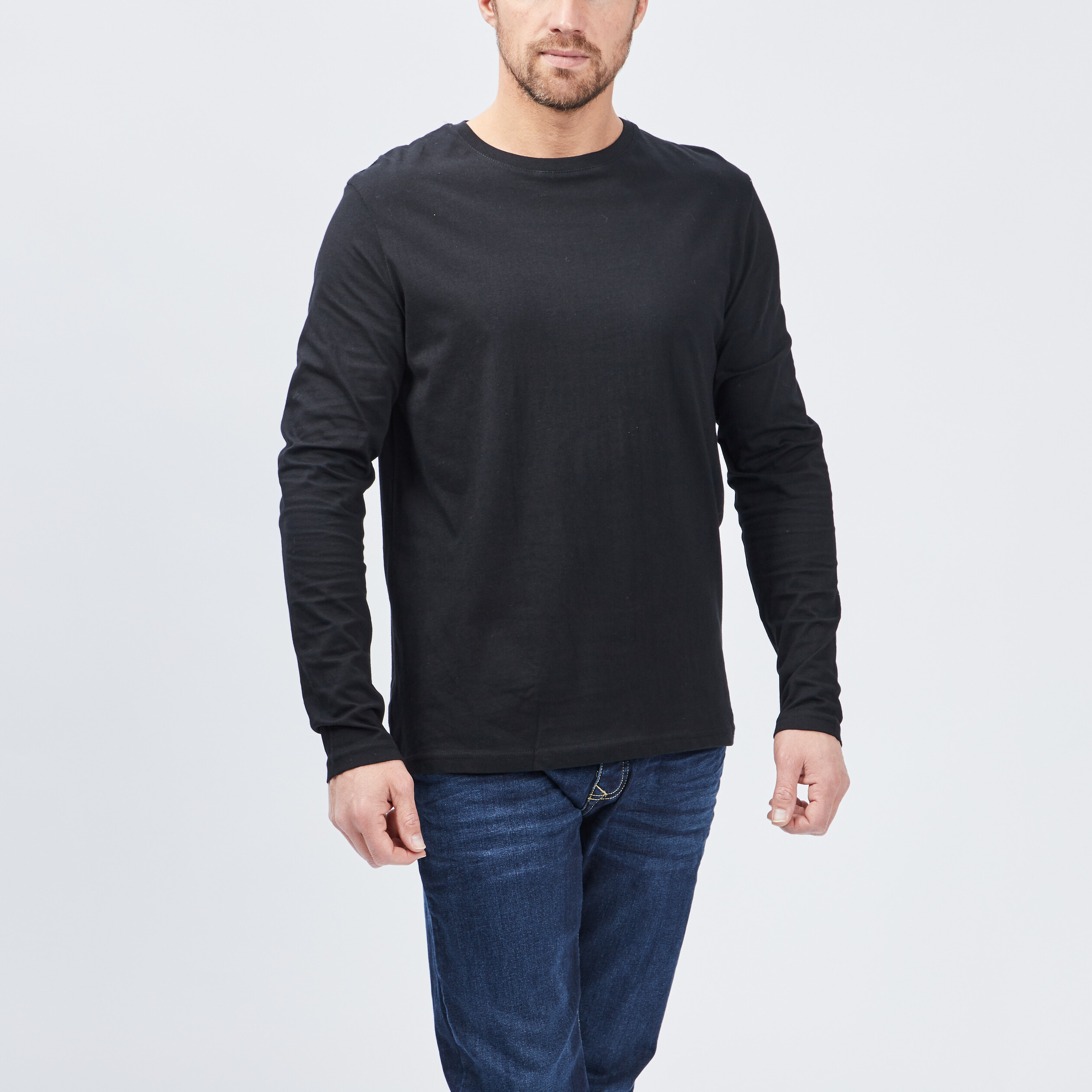 T-shirt manches longues noir homme | La Halle