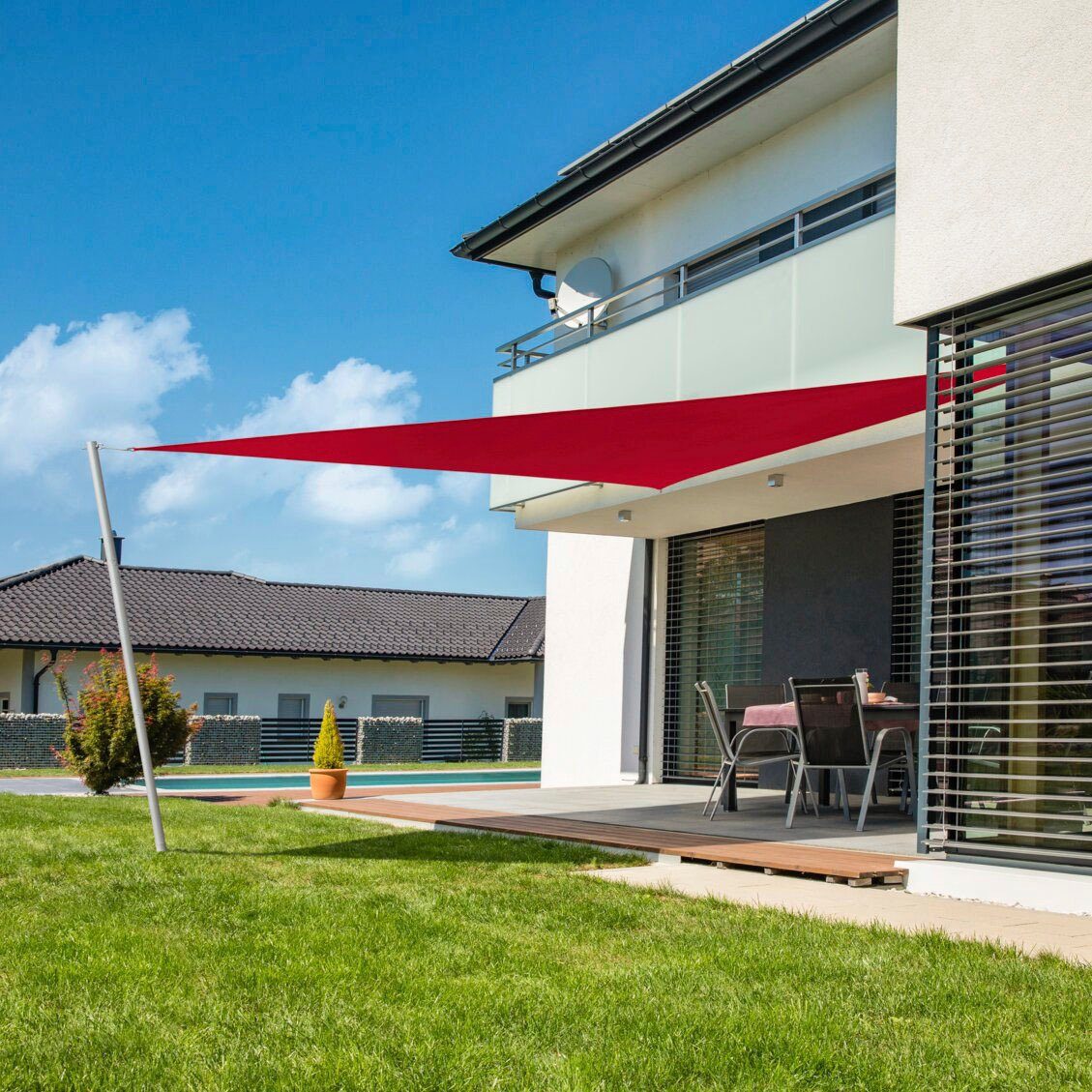Windhager Sonnensegel Capri Dreieck, 3x3x3m, rot