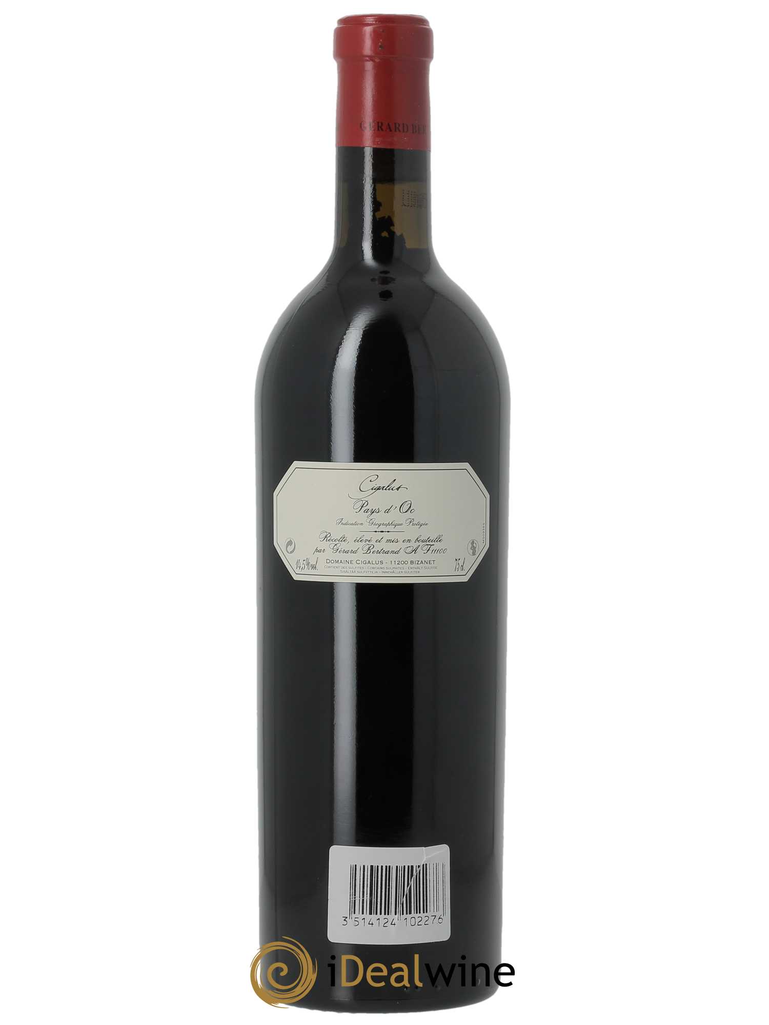 IGP Pays d'Oc (Vin de Pays d'Oc) Cigalus Gerard Bertrand  2009 - Lot de 4 Bouteilles