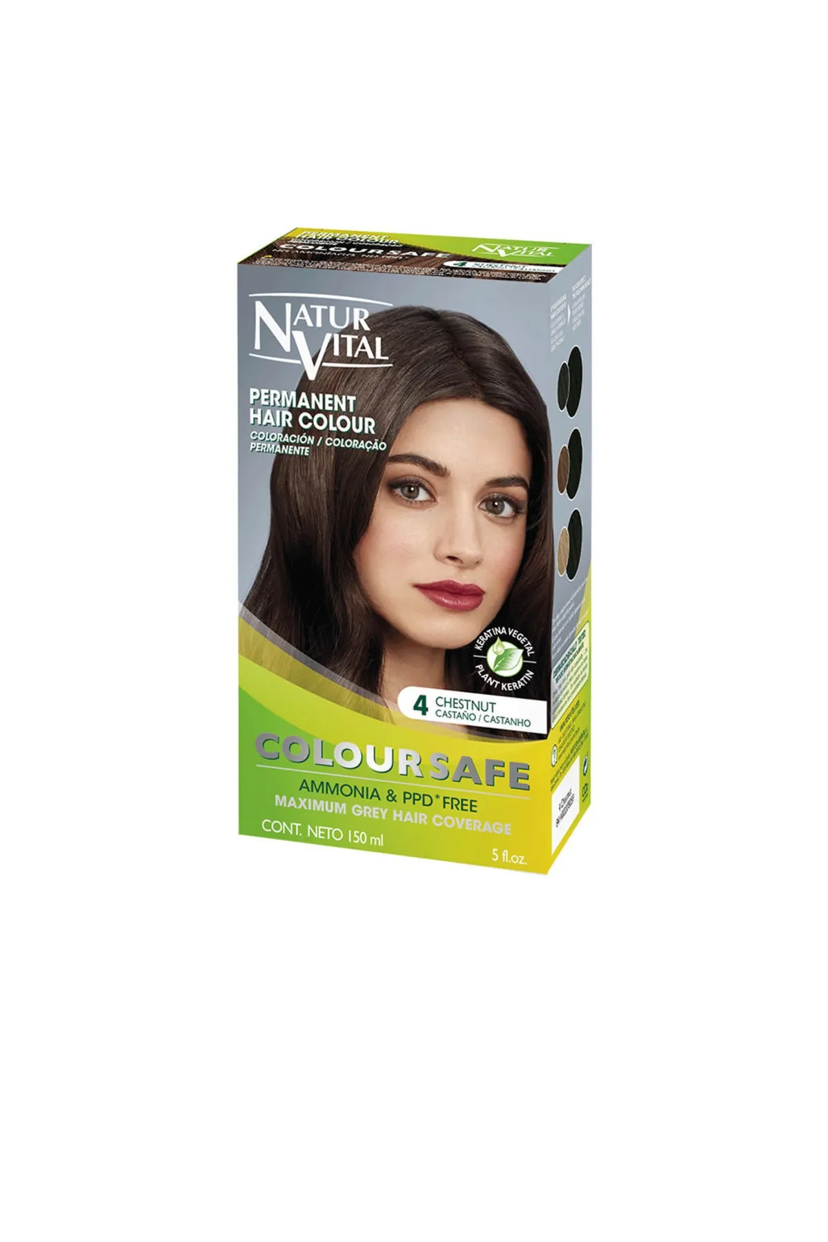 Natur Vital  Coloursafe Tinte Permanente #4-castaño 150 ml