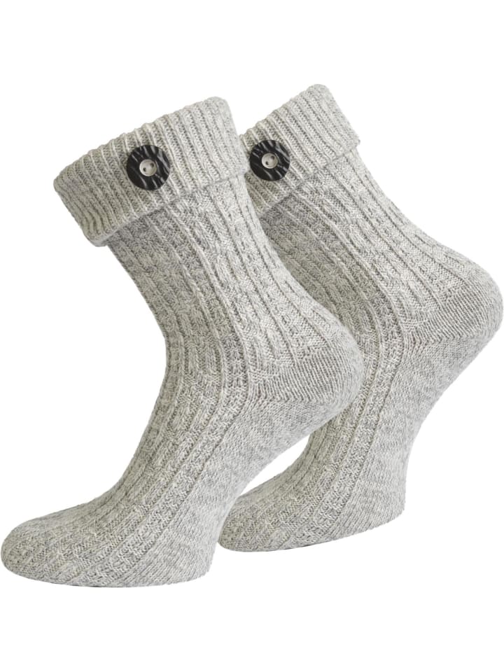 normani Trachtensocken mit Knopf in Silbermelange günstig kaufen