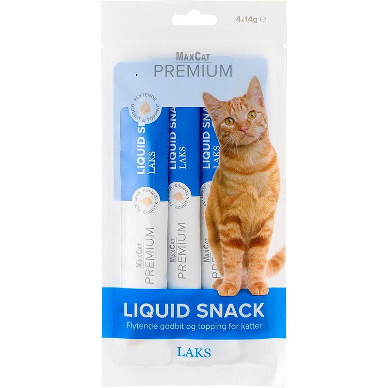 MaxCat Kattesnacks 4x14 g Laks liquid MaxCat