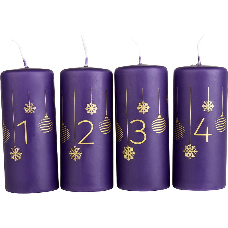 Vie Home Adventslys 4-pk 11 cm 1-4 lilla