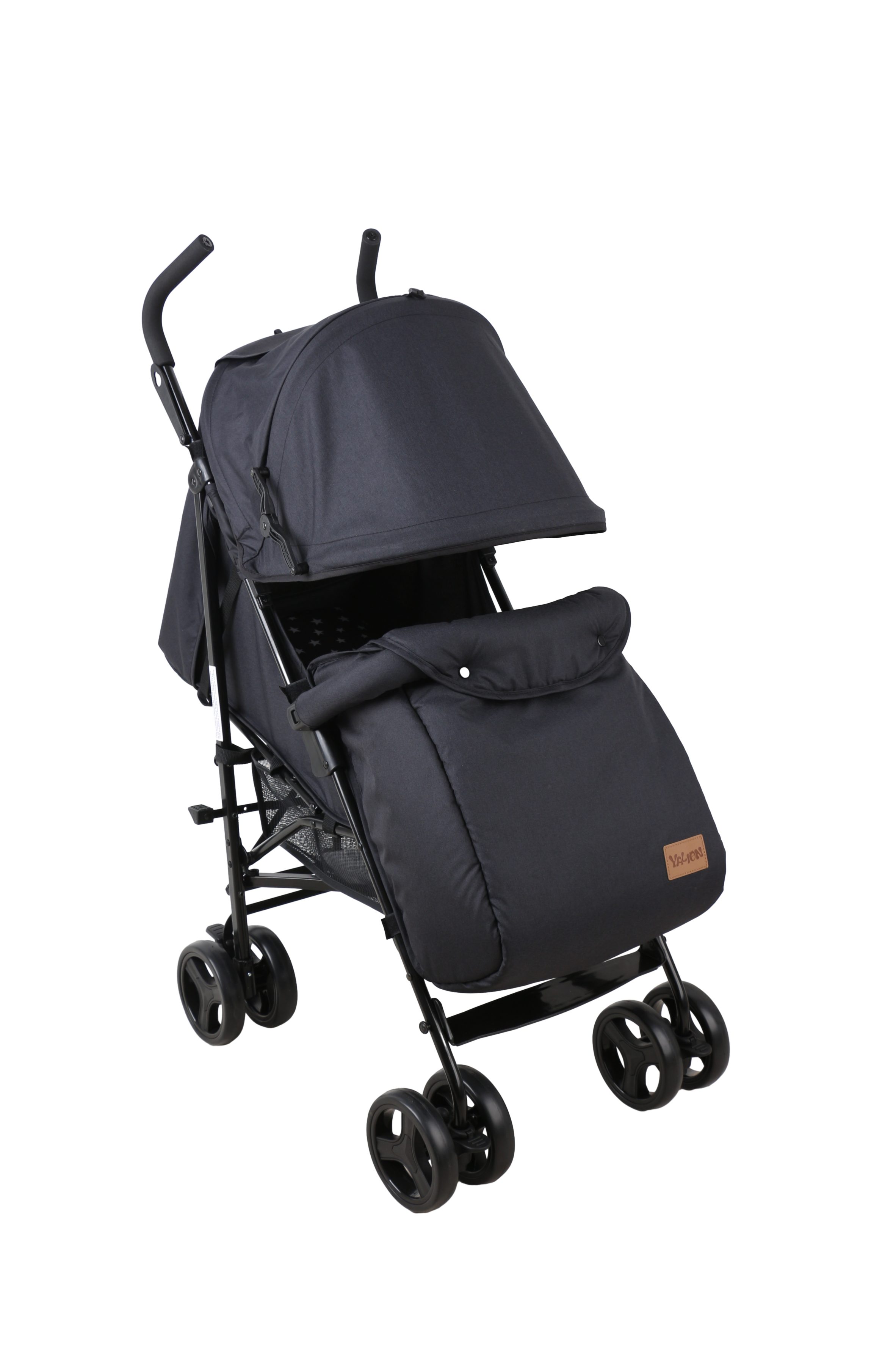 Yalion Kinder-Buggy Kinderwagen Buggy Reisebuggy Klein Zusammenklappbar bis 15kg, Schwarz