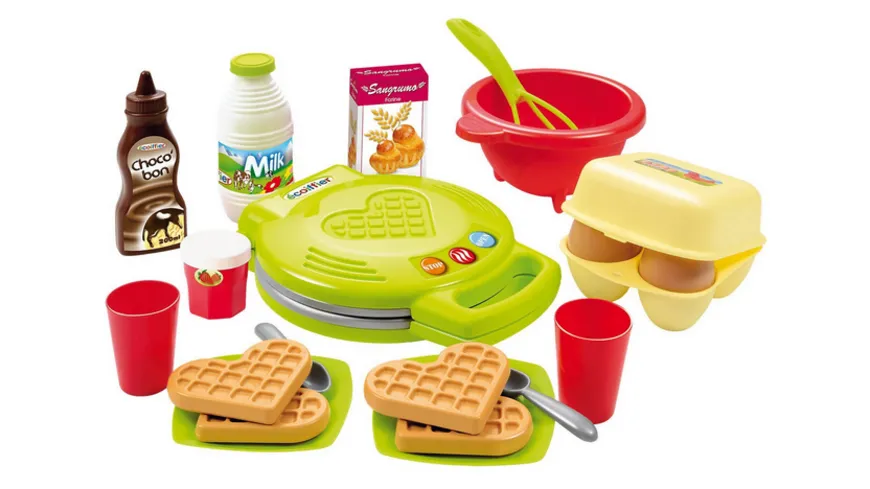 Ecoiffier - Kinder-Backset mit Waffeleisen, 22 Teile