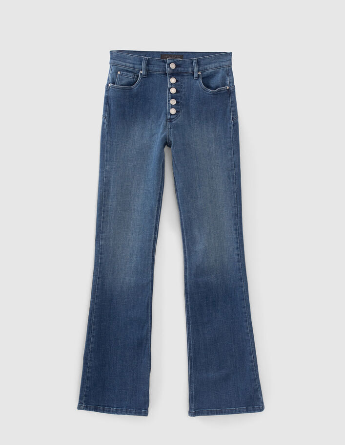Jean flare bleu taille haute effet sculpt up Femme