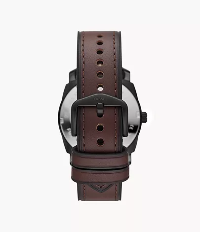 Fossil Uhr Machine 3-Zeiger-Werk Datum Leder braun